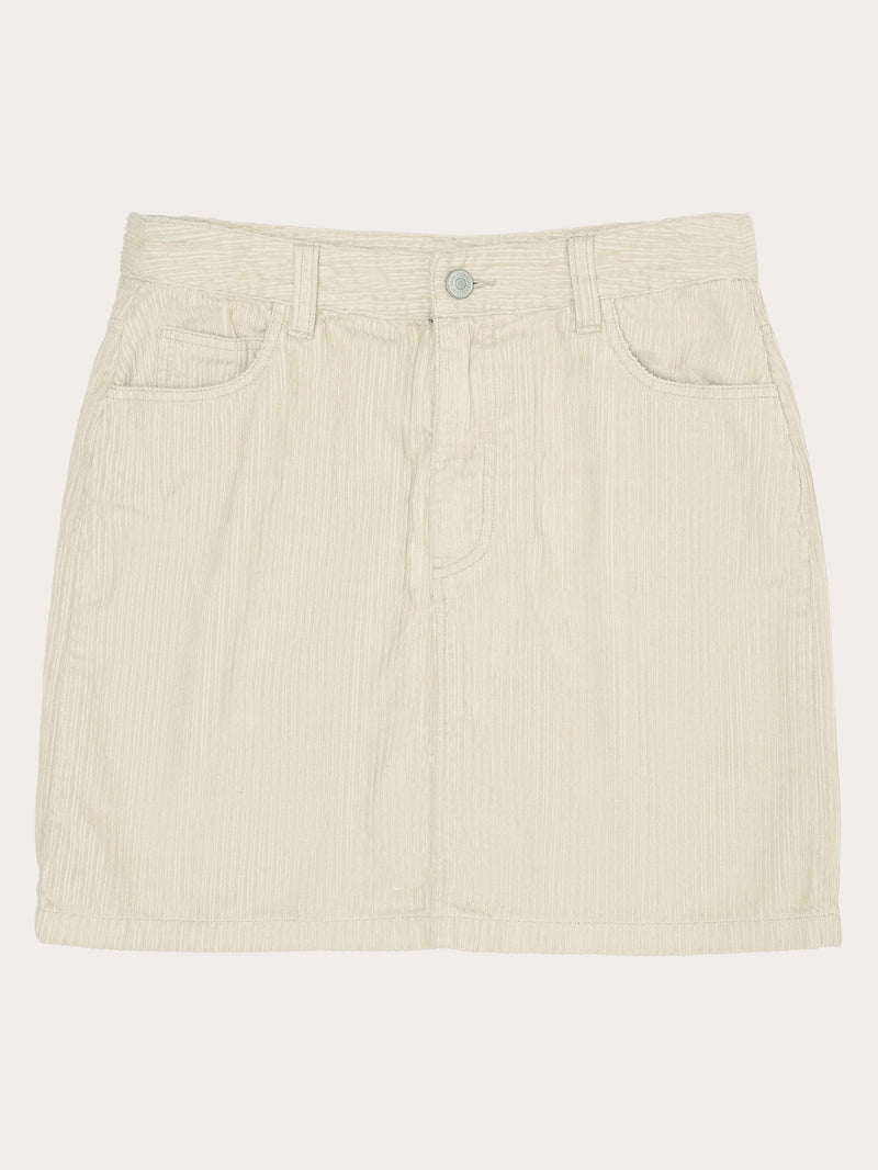 KnowledgeCotton Apparel - WMN Irregular corduroy skirt - GOTS/Vegan Skirts 1228 Light feather gray