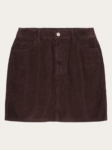 KnowledgeCotton Apparel - WMN Irregular corduroy skirt - GOTS/Vegan Skirts 1394 Chocolate Plum