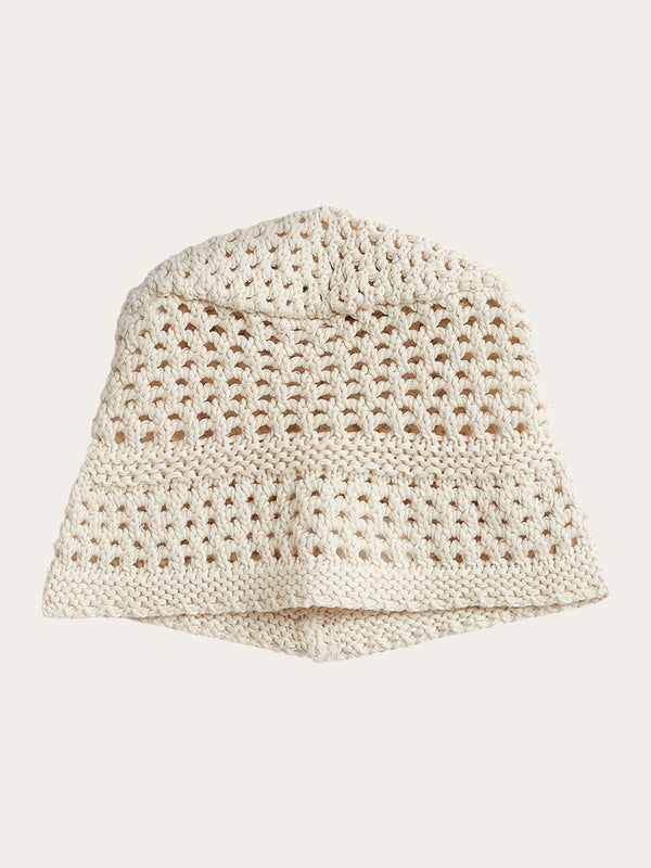 KnowledgeCotton Apparel - WMN Knitted buket hat - GOTS/Vegan Hats 1387 Egret