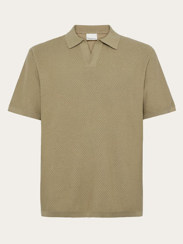 KnowledgeCotton Apparel - MEN Knitted polo Polos 1495 Twill