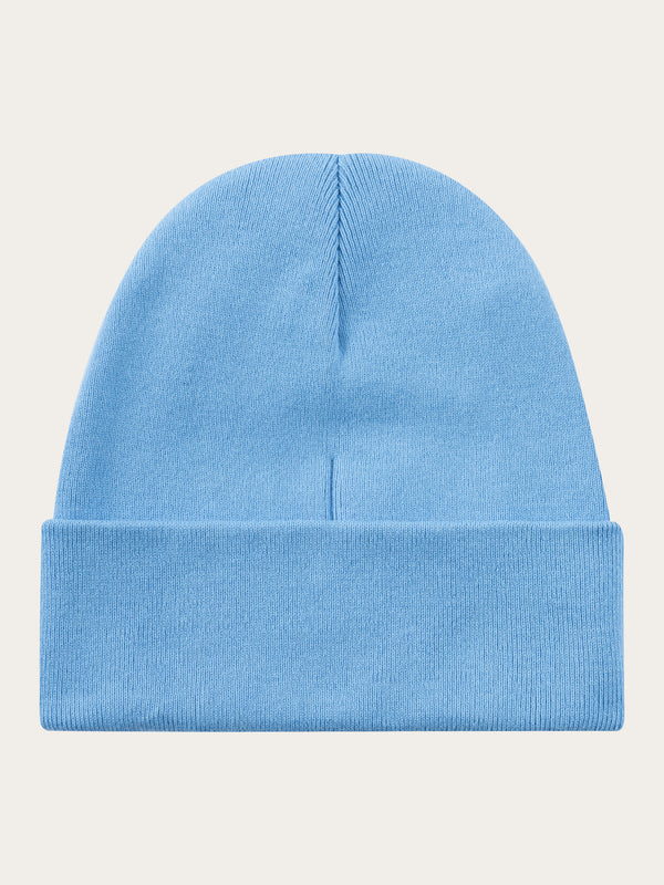 KnowledgeCotton Apparel - UNI Knitted rib beanie Hats 1393 Azure Blue