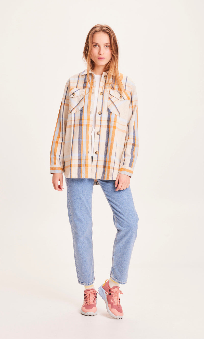 KnowledgeCotton Apparel - WMN LILLIAN check overshirt Overshirts 9999 Item Colour