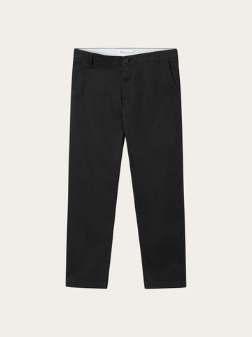 KnowledgeCotton Apparel - MEN LUCA slim twill chino pants Pants 1300 Black Jet