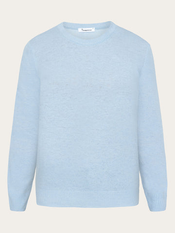 KnowledgeCotton Apparel - WMN Lambswool crew neck Knits 1322 Asley Blue