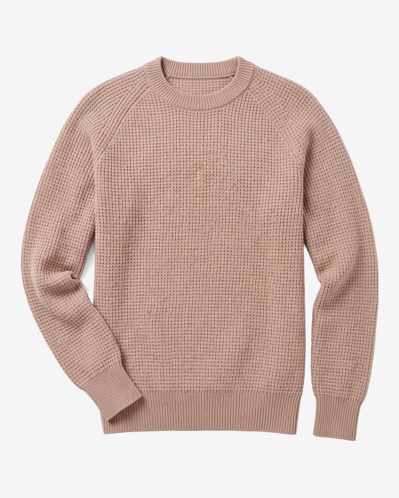 KnowledgeCotton Apparel - MEN Lambswool crew neck sweater Knits 1336 Kelp melange