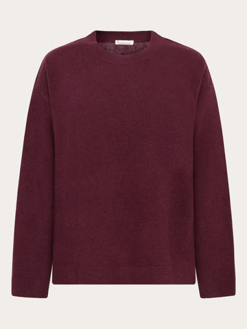 KnowledgeCotton Apparel - WMN Lambswool crew neck sweater Knits 1281 Fig