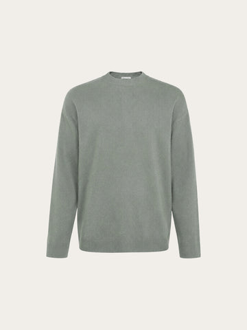 KnowledgeCotton Apparel - WMN Lambswool crew neck sweater Knits 1396 Lily Pad