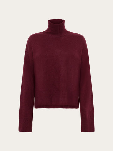 KnowledgeCotton Apparel - WMN Lambswool high neck sweater Knits 1281 Fig
