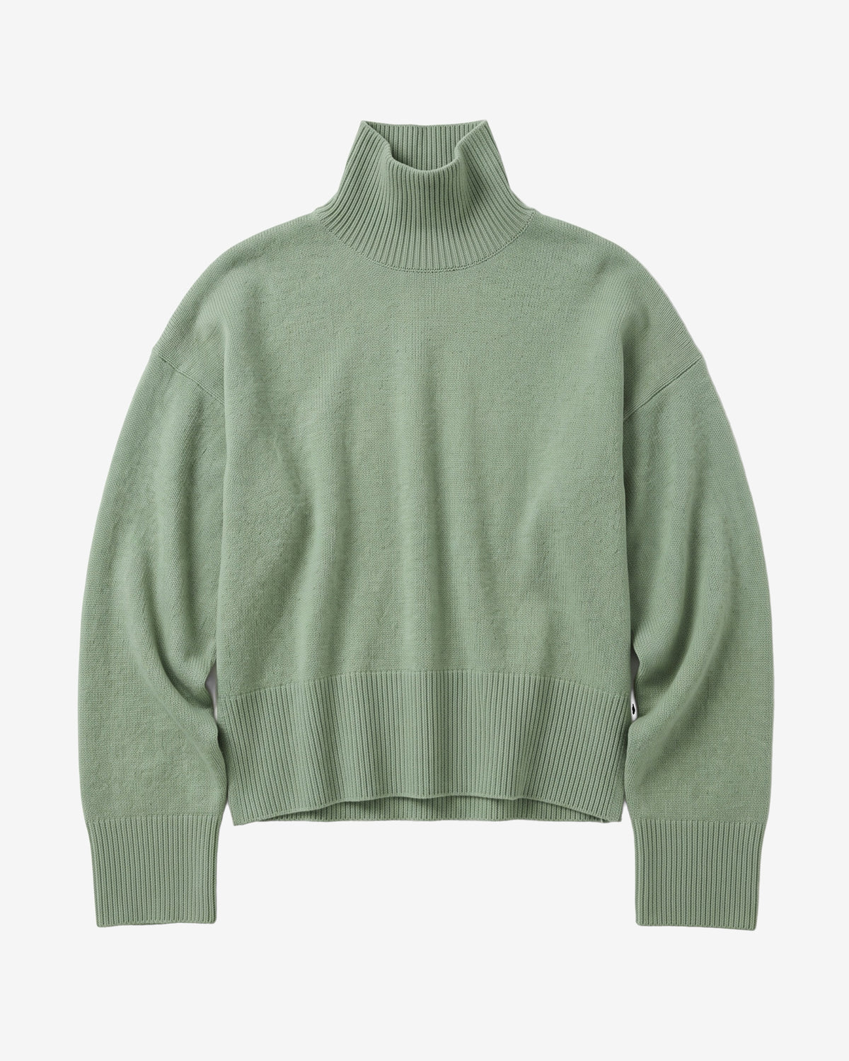KnowledgeCotton Apparel - WMN Lambswool high neck sweater Knits 1396 Lily Pad