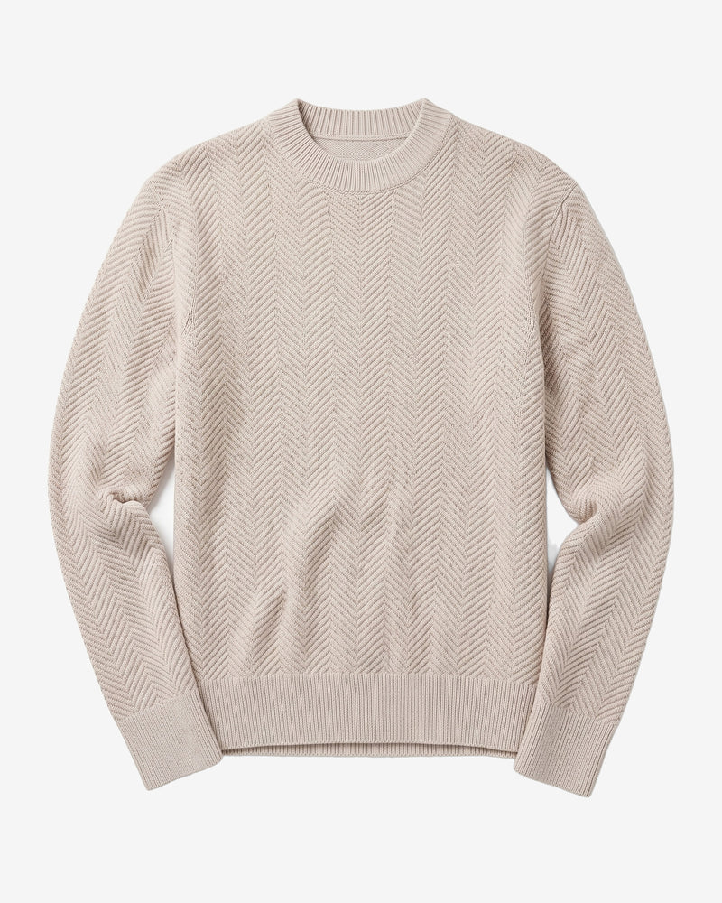 KnowledgeCotton Apparel - MEN Lambswool jacquard sweater Knits 1074 Nature Melange