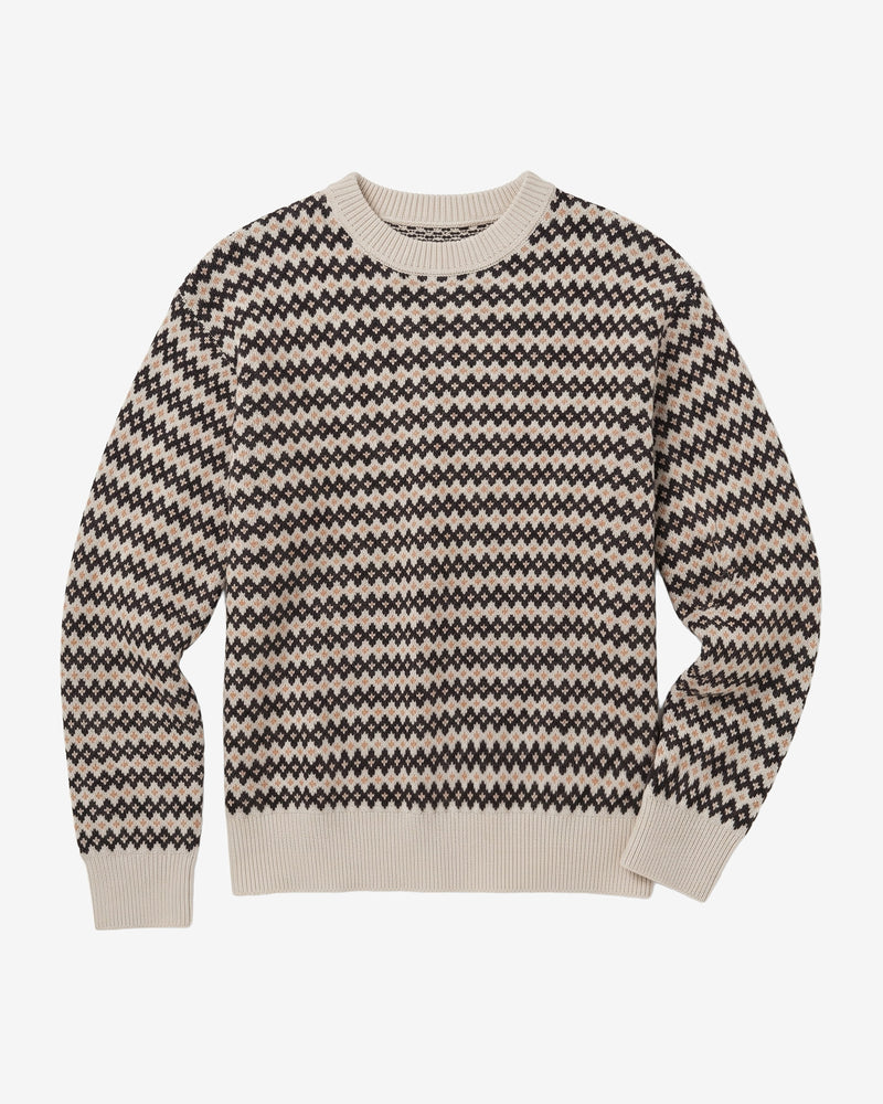 KnowledgeCotton Apparel - MEN Lambswool jacquard sweater Knits 9926 Brown