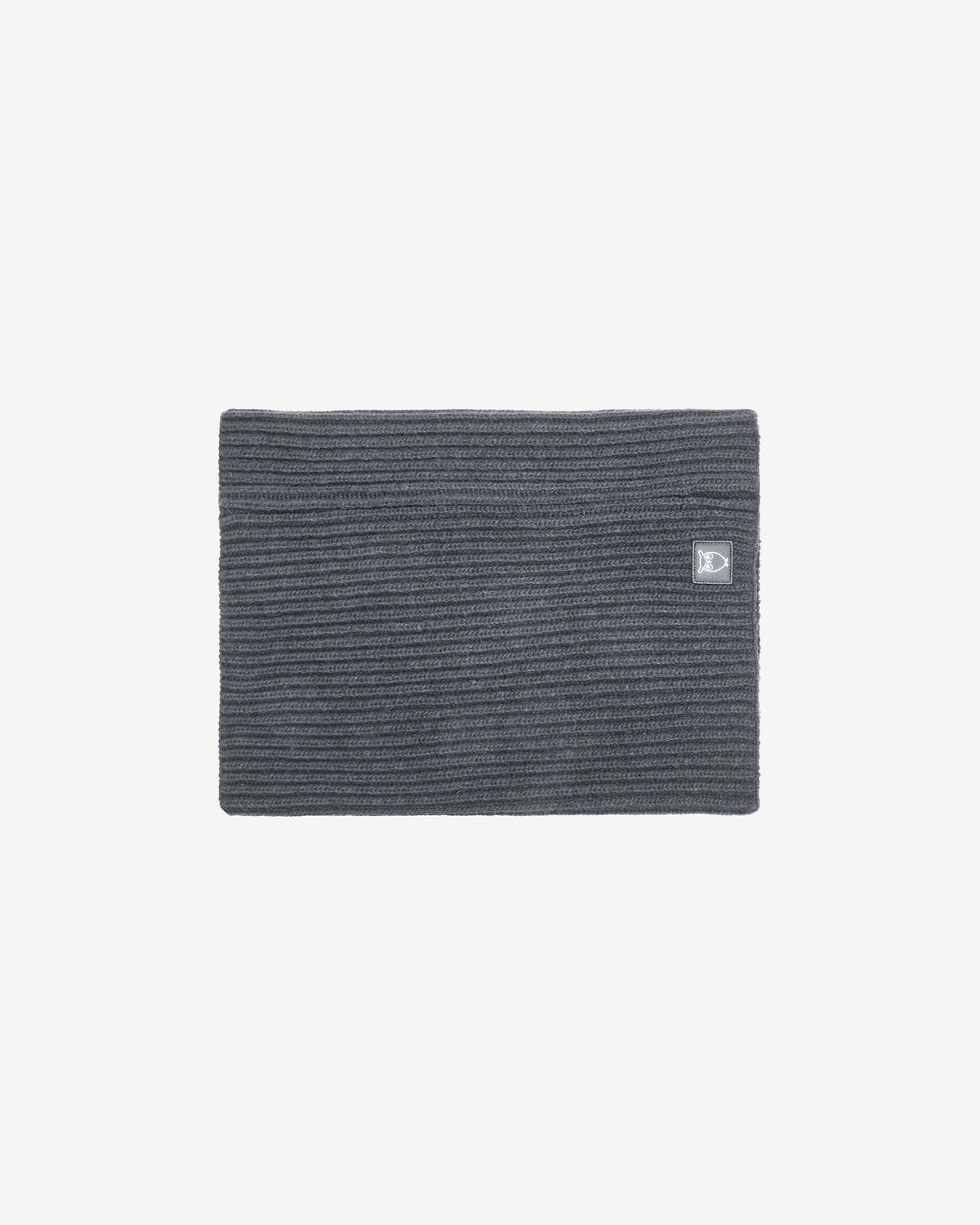 KnowledgeCotton Apparel - UNI Lambswool rib snood Scarfs 1073 Dark Grey Melange