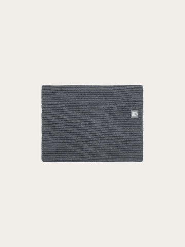 KnowledgeCotton Apparel - UNI Lambswool rib snood Scarfs 1073 Dark Grey Melange