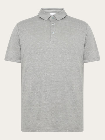 KnowledgeCotton Apparel - MEN Linen polo Polos 1493 Ultimate Grey