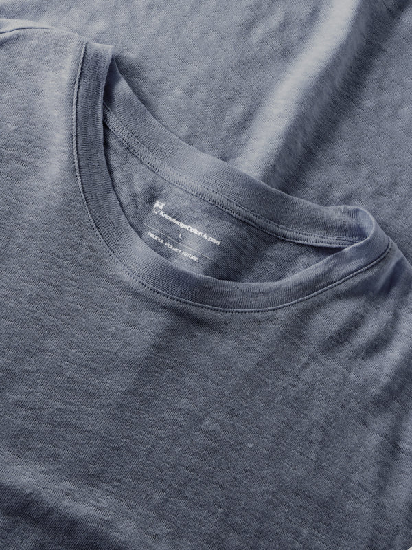 KnowledgeCotton Apparel - MEN Linen t-shirt T-shirts 1226 Vintage Indigo