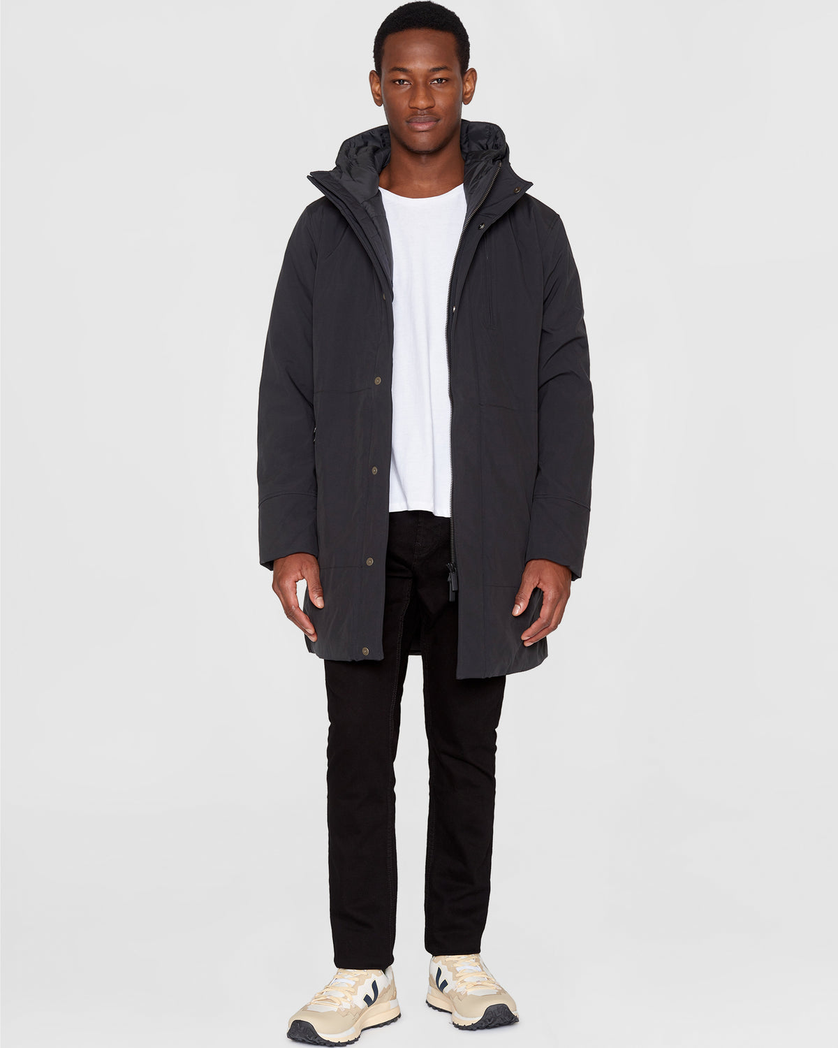 KnowledgeCotton Apparel - MEN Long soft shell jacket CLIMATE SHELL™ Jackets 1300 Black Jet