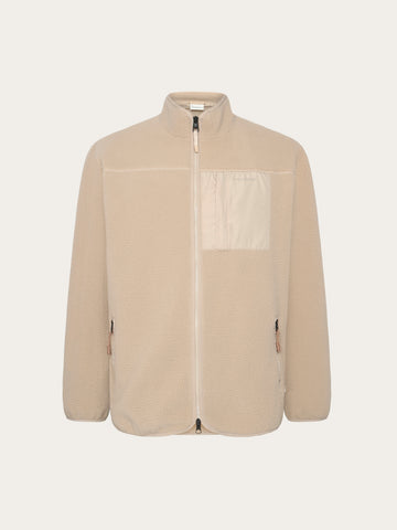 KnowledgeCotton Apparel - MEN Loose Fit Zip Fleece Fleeces 1228 Light feather gray