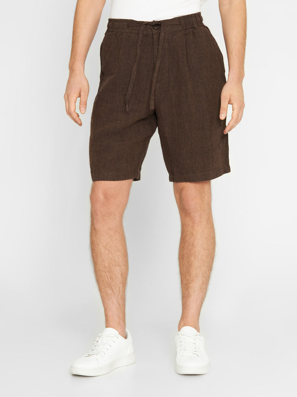 KnowledgeCotton Apparel - MEN Loose Linen shorts Shorts 1388 Cub