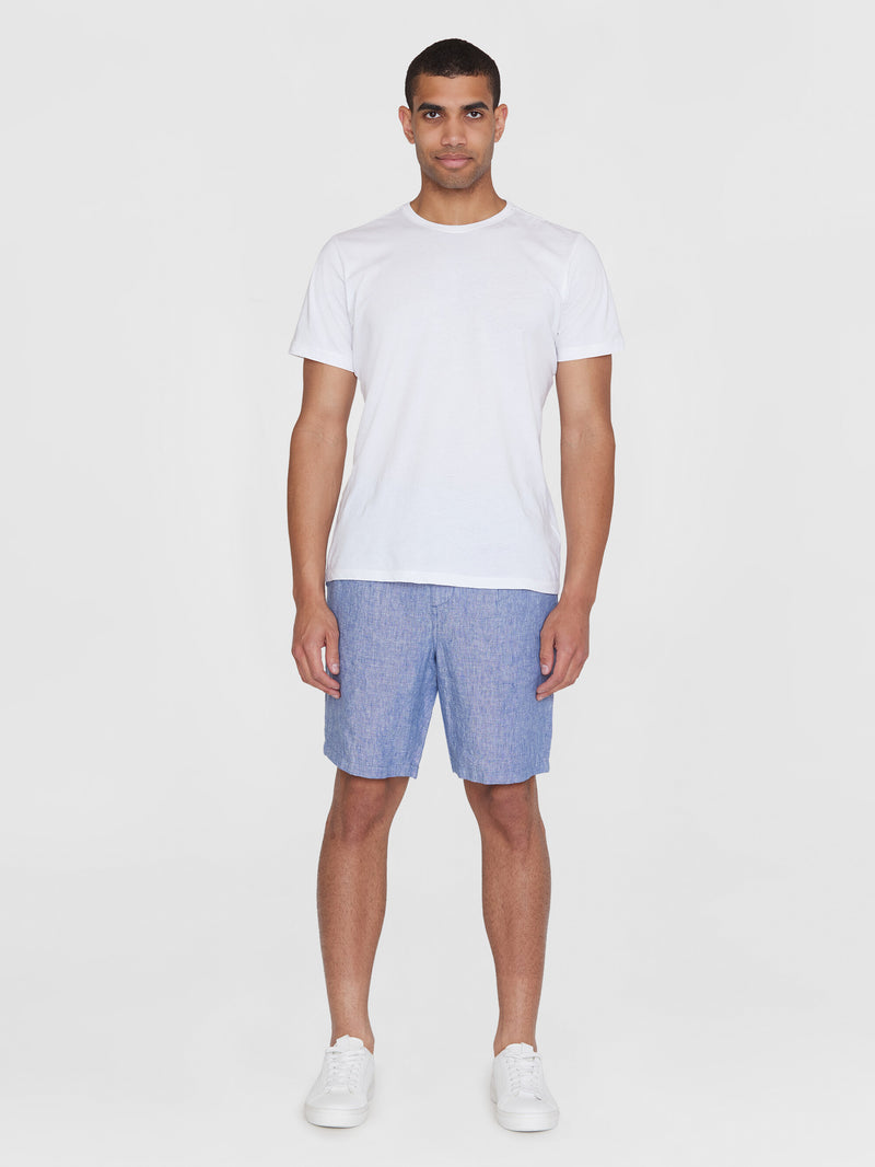 KnowledgeCotton Apparel - MEN Loose Linen shorts Shorts 1432 Moonlight Blue