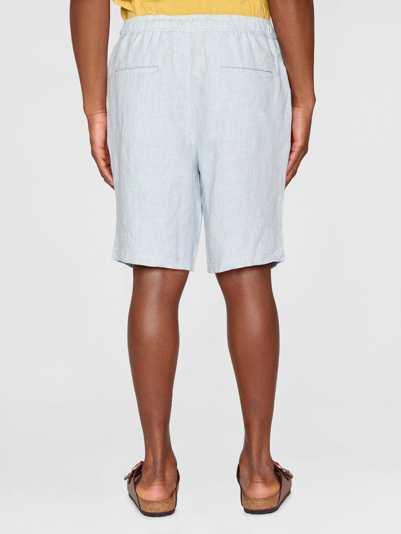 KnowledgeCotton Apparel - MEN Loose Linen shorts Shorts 1457 Dusk Blue
