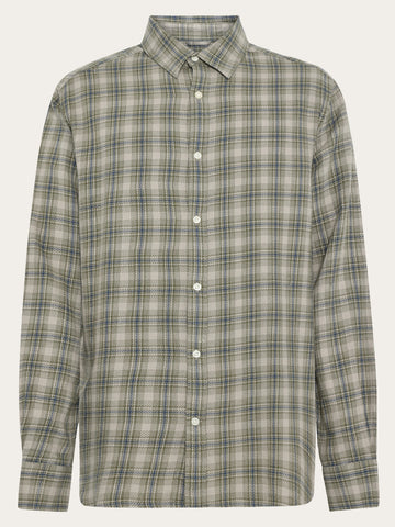 KnowledgeCotton Apparel - MEN Loose check shirt Shirts 7030 Beige check