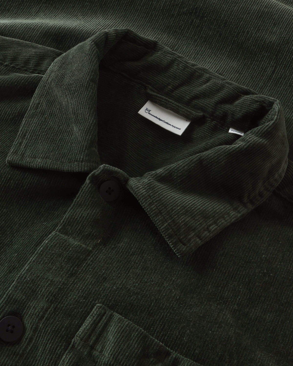 KnowledgeCotton Apparel - MEN Loose corduroy overshirt Overshirts 1090 Forest Night