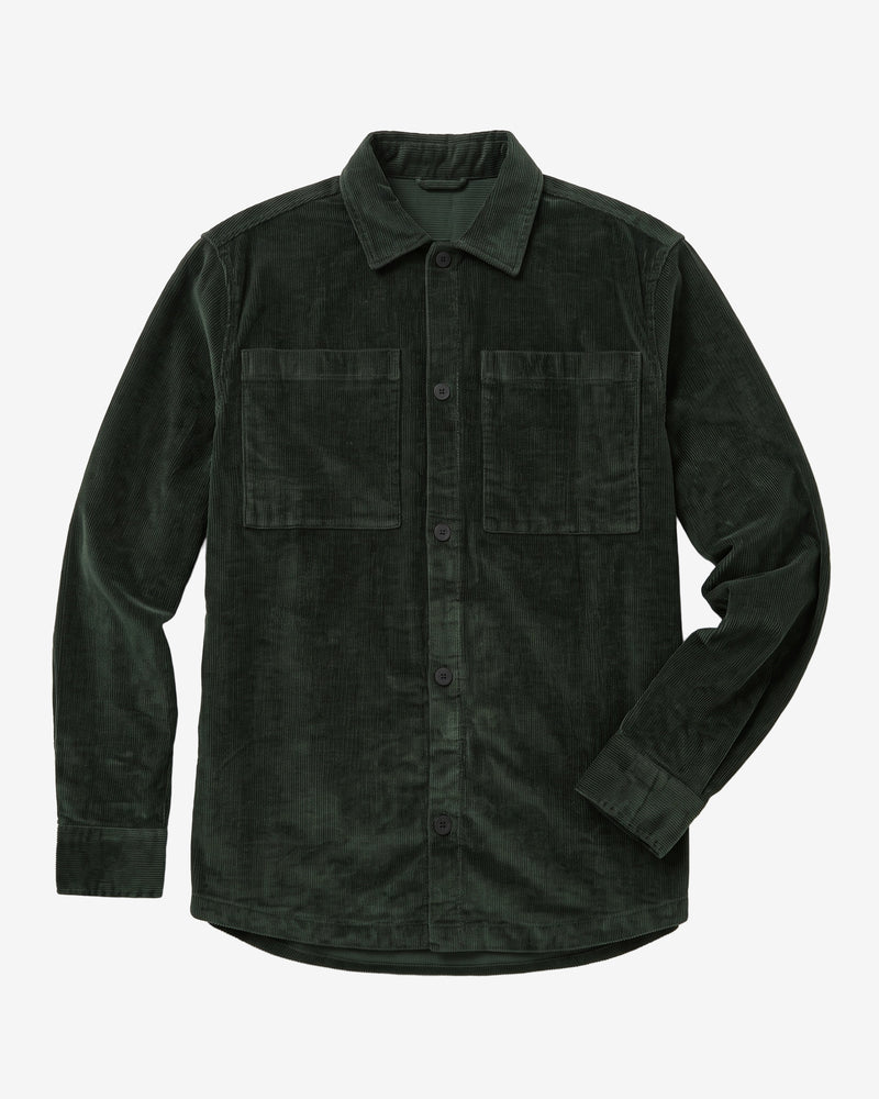 KnowledgeCotton Apparel - MEN Loose corduroy overshirt Overshirts 1090 Forest Night