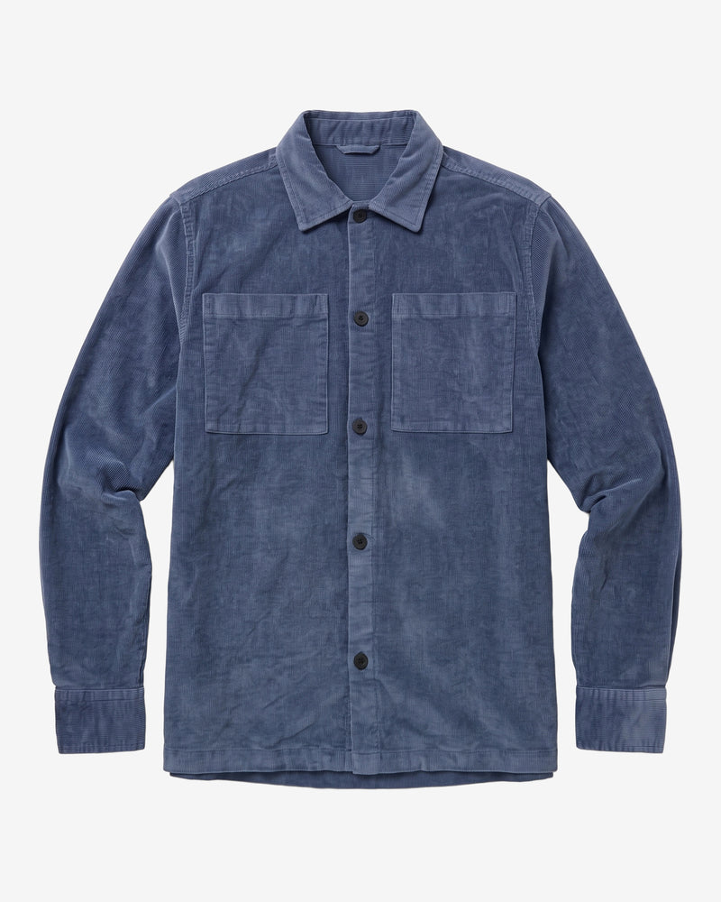 KnowledgeCotton Apparel - MEN Loose corduroy overshirt Overshirts 1226 Vintage Indigo