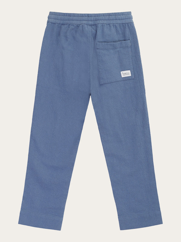 KnowledgeCotton Apparel - YOUNG Loose crushed cotton pants - GOTS/Vegan Pants 1432 Moonlight Blue