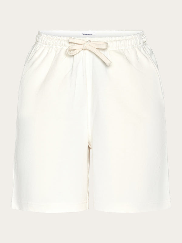 KnowledgeCotton Apparel - WMN Loose fit high-waisted sweat shorts - GOTS/Vegan Shorts 1387 Egret