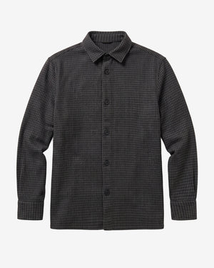 KnowledgeCotton Apparel - MEN Loose houndtooth overshirt Overshirts 7031 Grey check