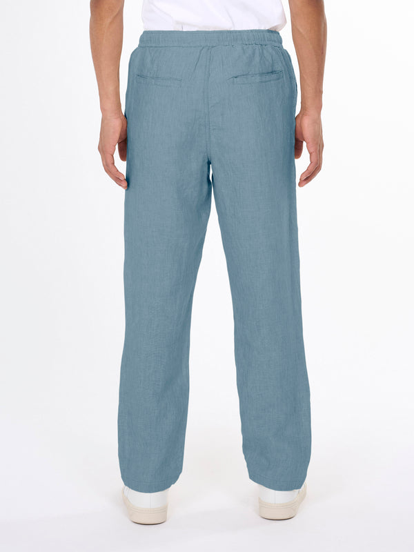 KnowledgeCotton Apparel - MEN Loose linen pant Pants 1322 Asley Blue
