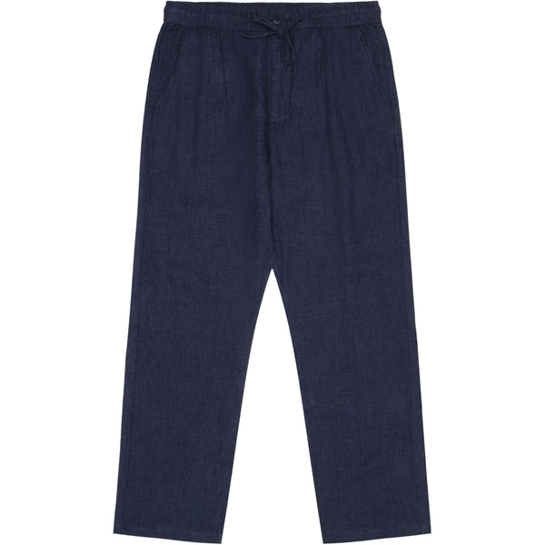 KnowledgeCotton Apparel - MEN Loose linen pant Pants 1450 Yarndyed - Total Eclipse