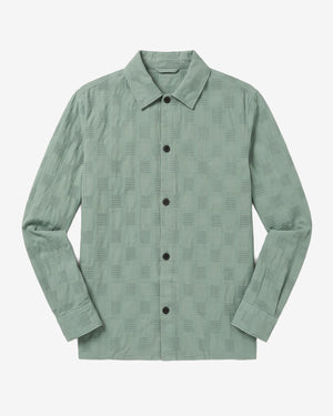KnowledgeCotton Apparel - MEN Loose structure overshirt Overshirts 1396 Lily Pad