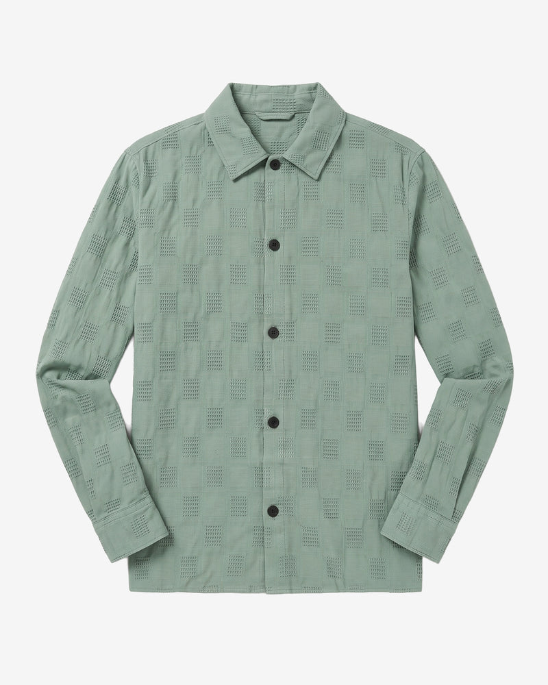 KnowledgeCotton Apparel - MEN Loose structure overshirt Overshirts 1396 Lily Pad