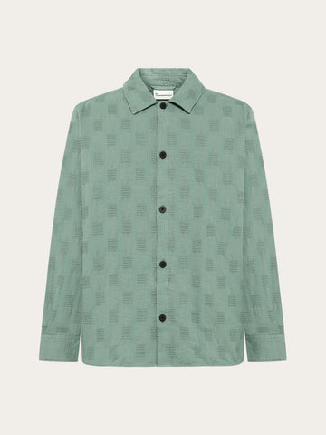 KnowledgeCotton Apparel - MEN Loose structure overshirt Overshirts 1396 Lily Pad