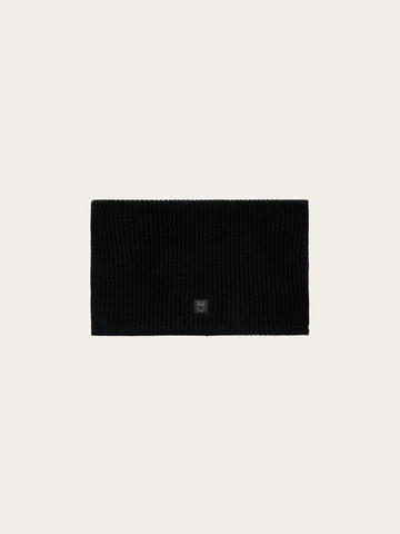 KnowledgeCotton Apparel - UNI Merino badge scarf Scarfs 1300 Black Jet