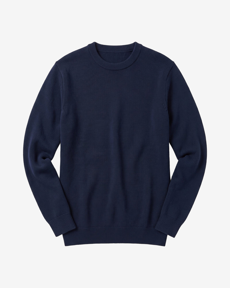 KnowledgeCotton Apparel - MEN Merino crew neck sweater Knits 1001 Total Eclipse