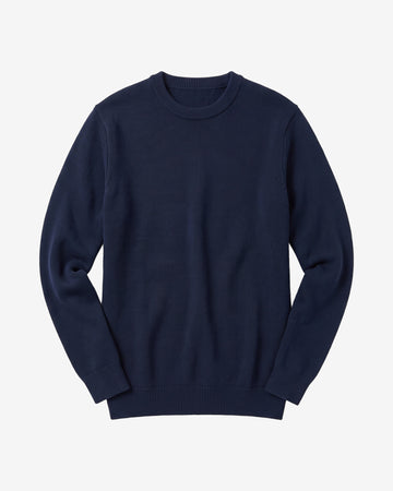KnowledgeCotton Apparel - MEN Merino crew neck sweater Knits 1001 Total Eclipse