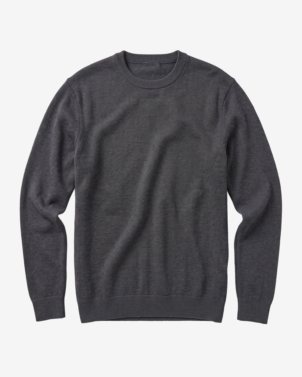 KnowledgeCotton Apparel - MEN Merino crew neck sweater Knits 1073 Dark Grey Melange