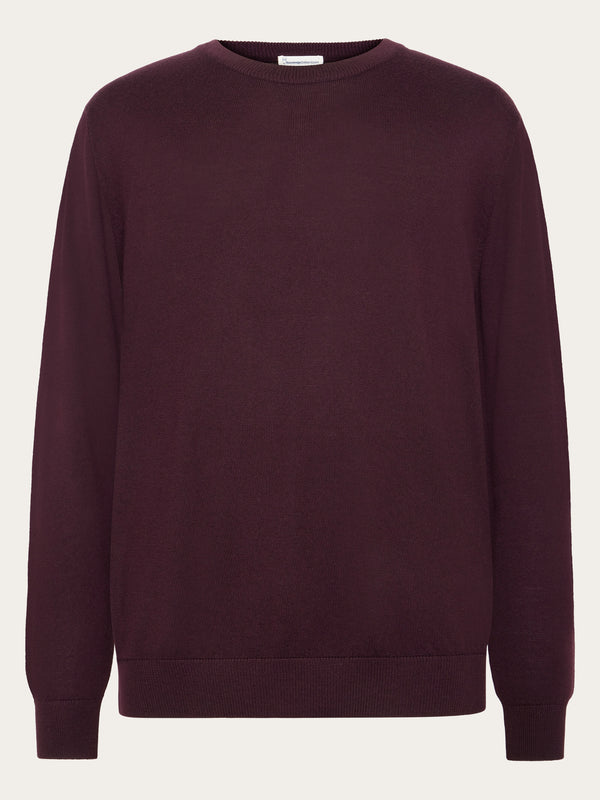 KnowledgeCotton Apparel - MEN Merino crew neck sweater Knits 1281 Fig