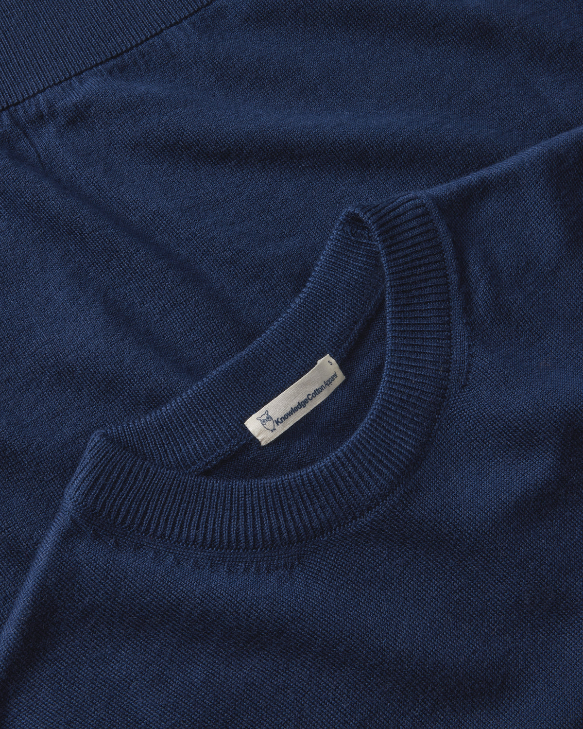 KnowledgeCotton Apparel - WMN Merino crew neck sweater Knits 1001 Total Eclipse
