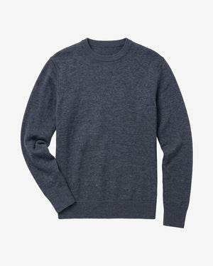 KnowledgeCotton Apparel - WMN Merino crew neck sweater Knits 1073 Dark Grey Melange
