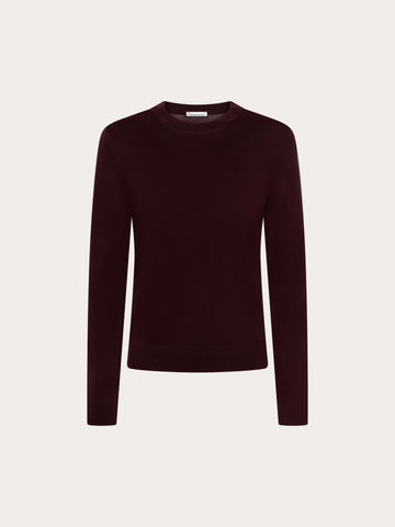 KnowledgeCotton Apparel - WMN Merino crew neck sweater Knits 1281 Fig
