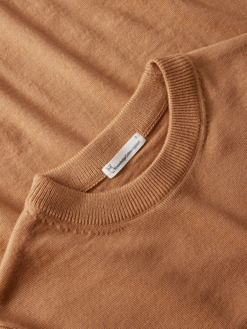 KnowledgeCotton Apparel - WMN Merino crew neck sweater Knits 1484 Apple Cinnamon
