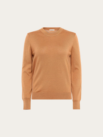 KnowledgeCotton Apparel - WMN Merino crew neck sweater Knits 1499 Lion