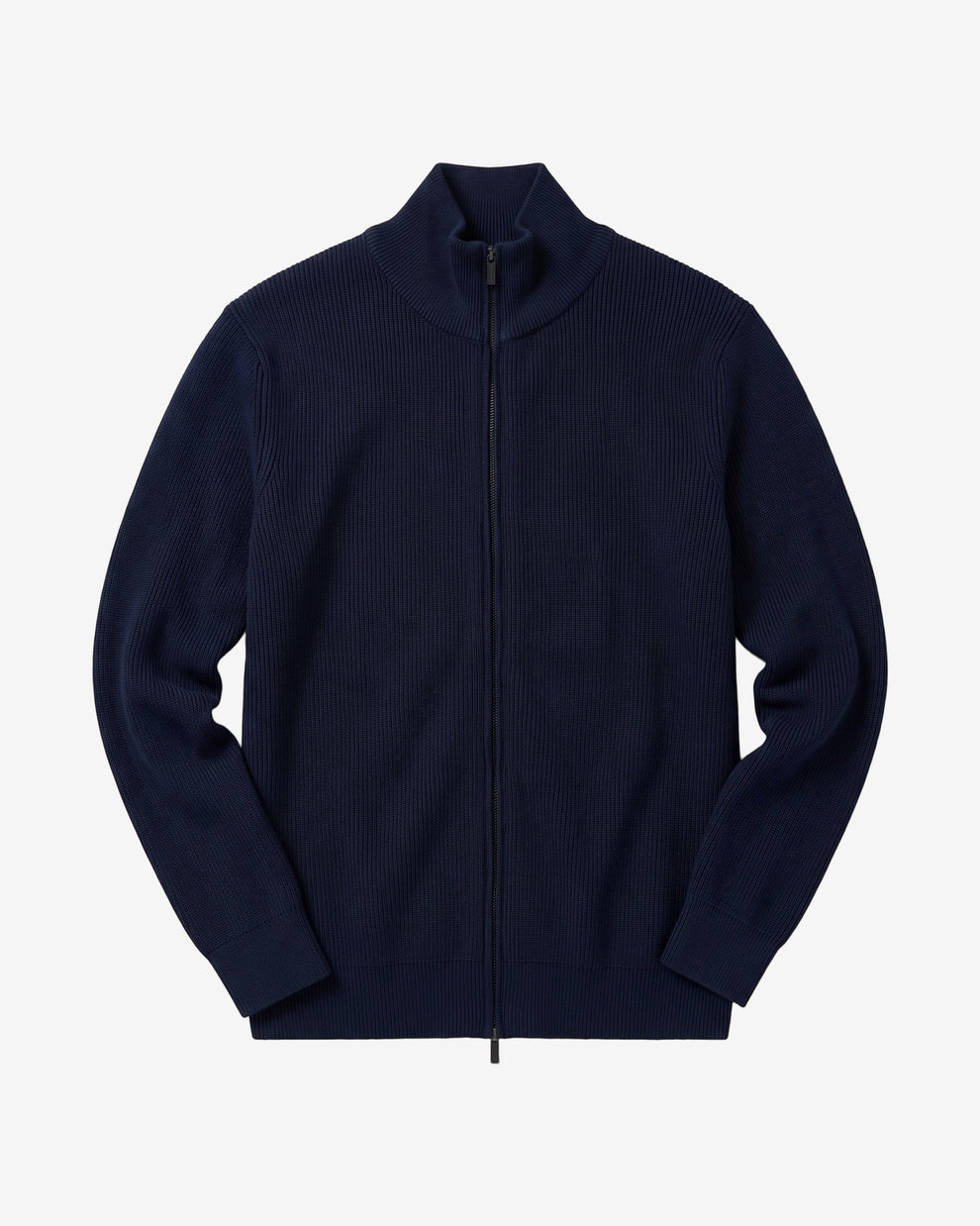 KnowledgeCotton Apparel - MEN Merino full zip sweater Knits 1001 Total Eclipse