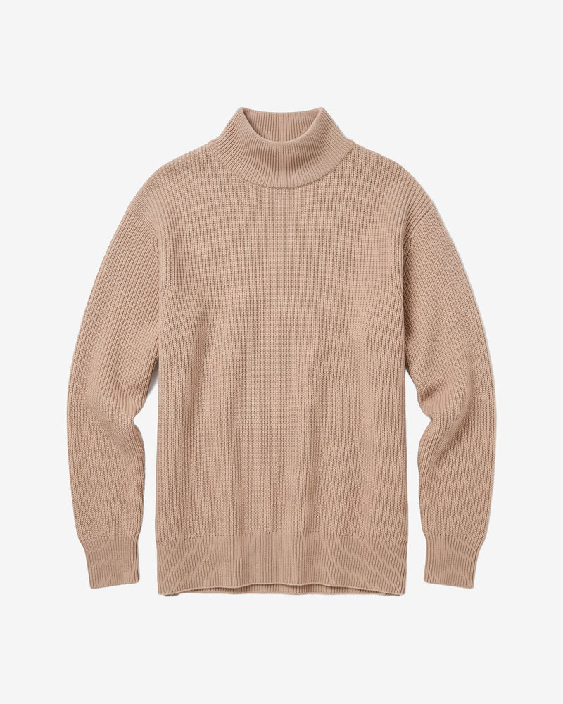 KnowledgeCotton Apparel - WMN Merino high neck sweater Knits 1336 Kelp melange