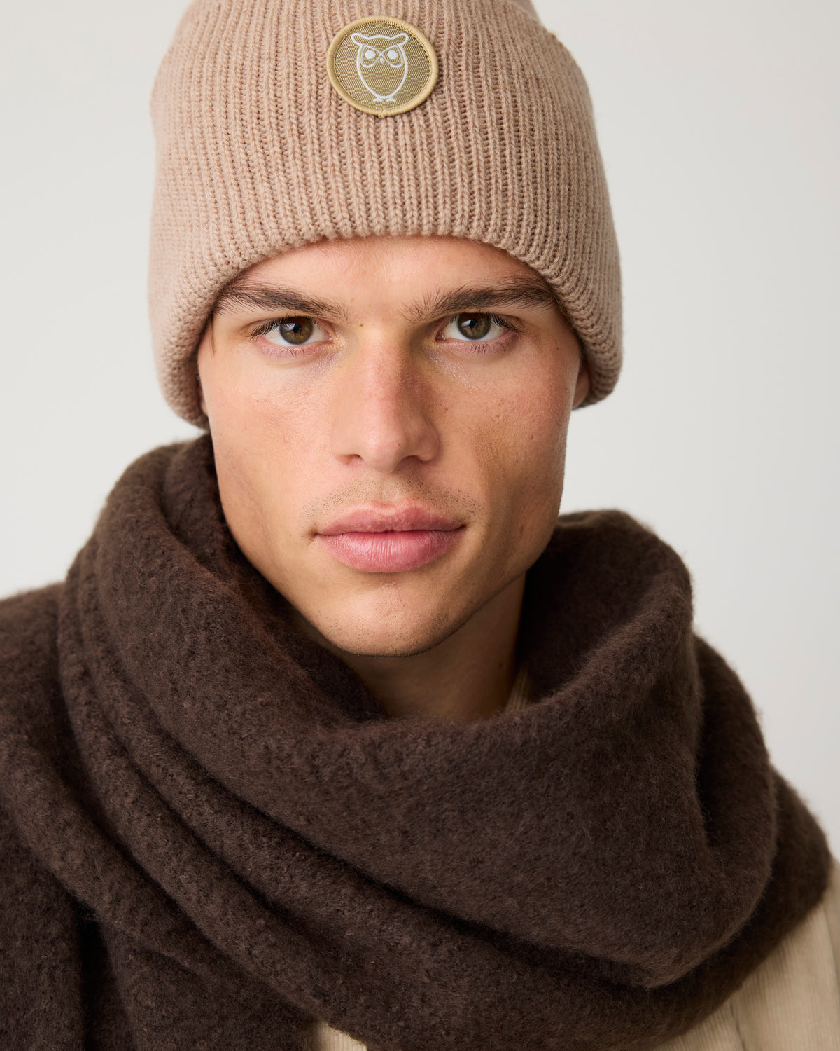 KnowledgeCotton Apparel - MEN Merino knit cardigan Knits 1336 Kelp melange