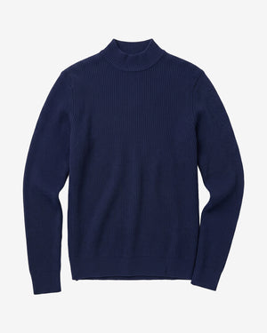 KnowledgeCotton Apparel - WMN Merino rib mock neck long sleeve t-shirt Knits 1001 Total Eclipse